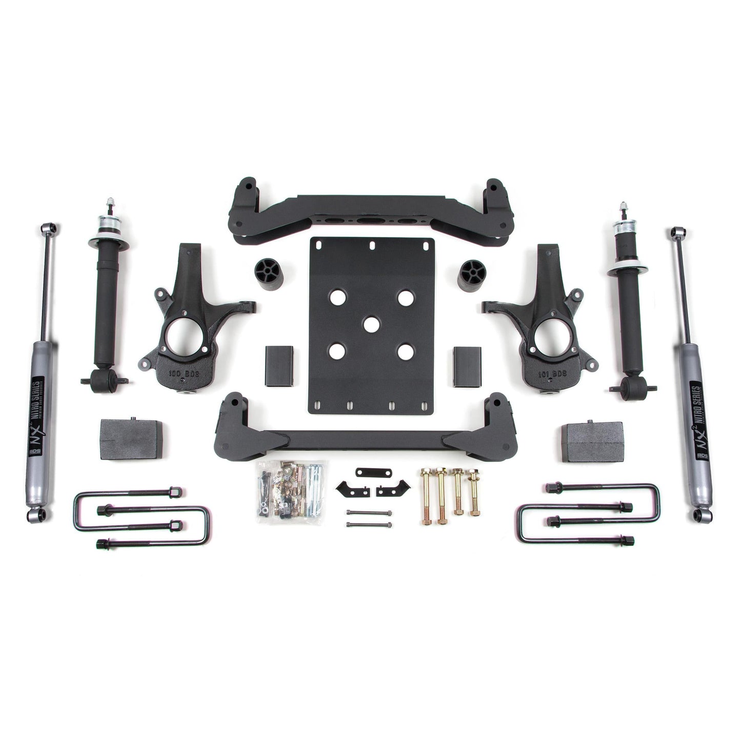 BDS Suspension | 4 Inch Lift Kit Silverado/Sierra 1500 07-13 2WD Leaf Springs NX2 Nitro Shocks | BDS187H