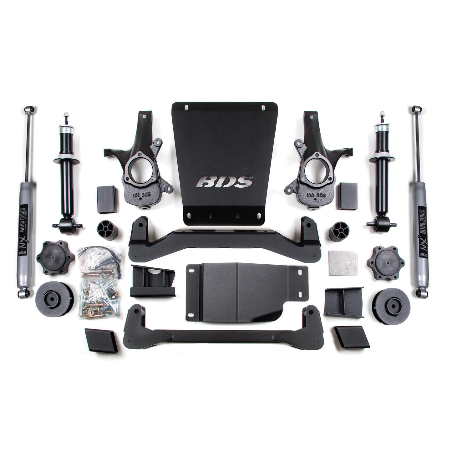 BDS Suspension | 4 Inch Lift Kit Avalanche Surburban Tahoe or Yukon 1500 07-14 4WD 2 Inch Lift Coil Spacer NX2 Nitro | BDS188H