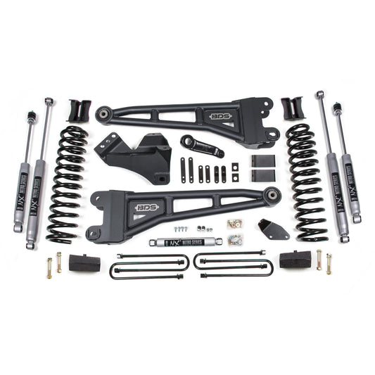 BDS Suspension | 4 Inch Lift Kit w/ Radius Arm Ford F250/F350 Super Duty 05-07 4WD Gas Leaf Springs Fox 2.0 Performance Shocks | BDS1936FS