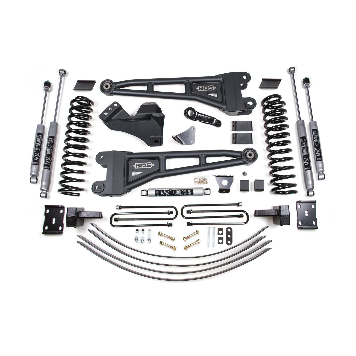BDS Suspension | 6 Inch Lift Kit w/ Radius Arm Ford F250/F350 Super Duty 05-07 4WD Diesel 4 Inch Block Add A Leaf Without Overload NX2 Nitro | BDS1944H