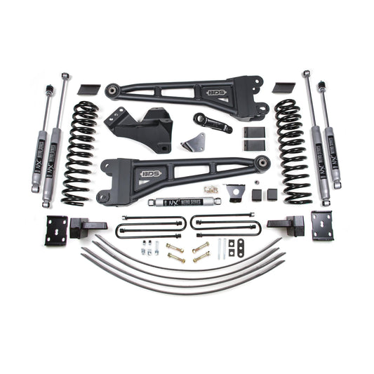 BDS Suspension | 6 Inch Lift Kit w/ Radius Arm Ford F250/F350 Super Duty 05-07 4WD Gas 4 Inch Block Add A Leaf Without Overload NX2 Nitro | BDS1949H