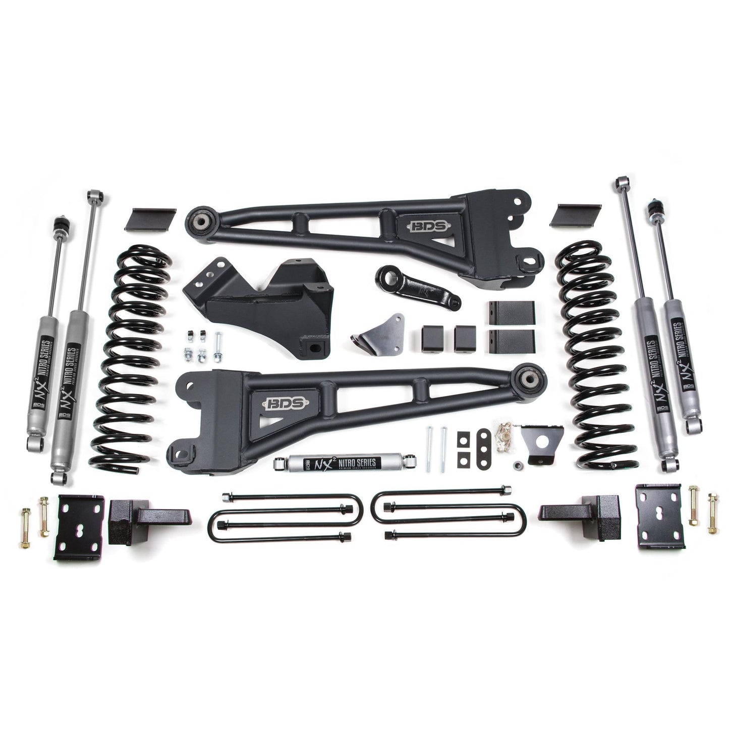 BDS Suspension | 6 Inch Lift Kit w/ Radius Arm Ford F250/F350 Super Duty 05-07 4WD Gas 4 Inch Block With Overload NX2 Nitro | BDS1950H