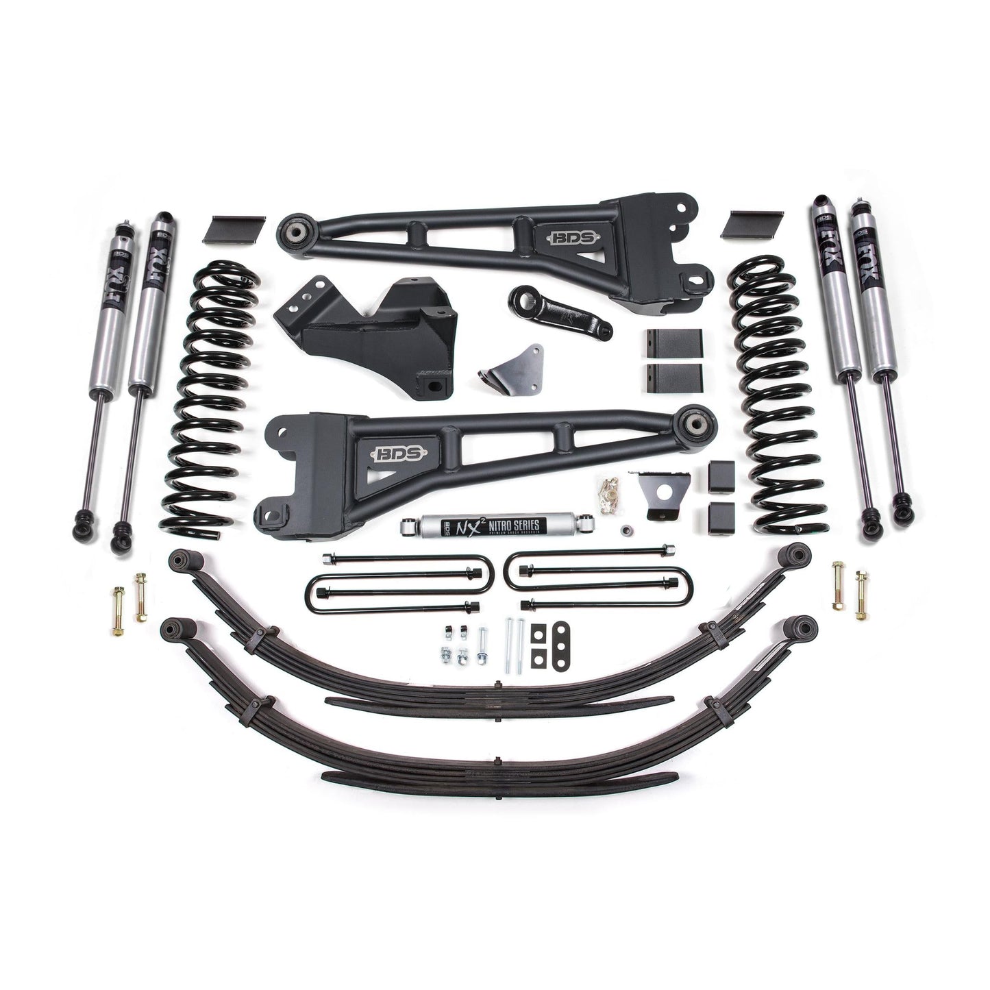 BDS Suspension | 6 Inch Lift Kit w/ Radius Arm Ford F250/F350 Super Duty 05-07 4WD Gas 6 Inch Leaf Springs Fox 2.0 Performance | BDS1952FS