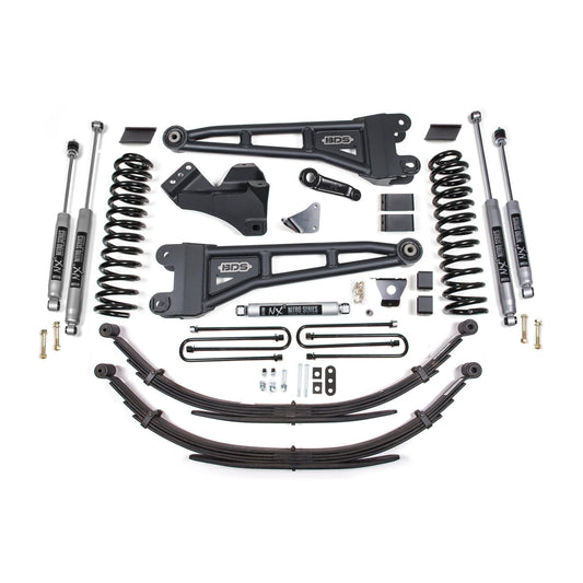 BDS Suspension | 6 Inch Lift Kit w/ Radius Arm Ford F250/F350 Super Duty 05-07 4WD Gas 6 Inch Leaf Springs NX2 Nitro | BDS1952H