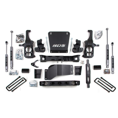 BDS Suspension | 6.5 Inch Lift Kit Silverado/Sierra 2500HD/3500 11-19 2/4WD 3 Inch Block Without Overload Fox 2.0 Performance Shocks | BDS198FS
