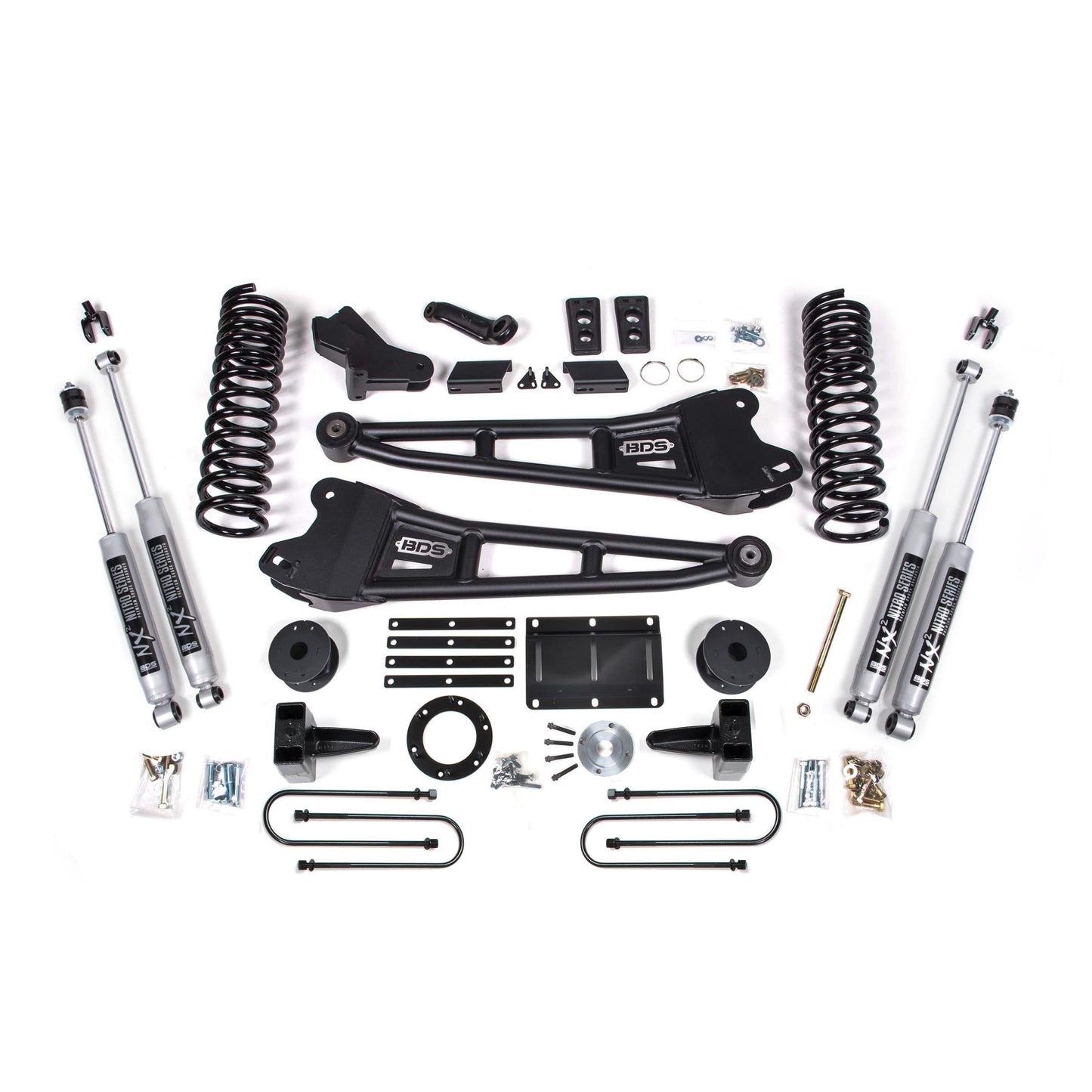 BDS Suspension | 5.5 Inch Lift Kit w/ Radius Arm Ram 3500 w/ Rear Air Ride 13-18 4WD Gas NX2 Nitro Shocks | BDS2107H