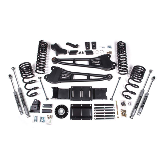 BDS Suspension 6" Radius Arm Lift Kit components for 2025 Ram 2500 4Wd Diesel with Nx2 Shocks.