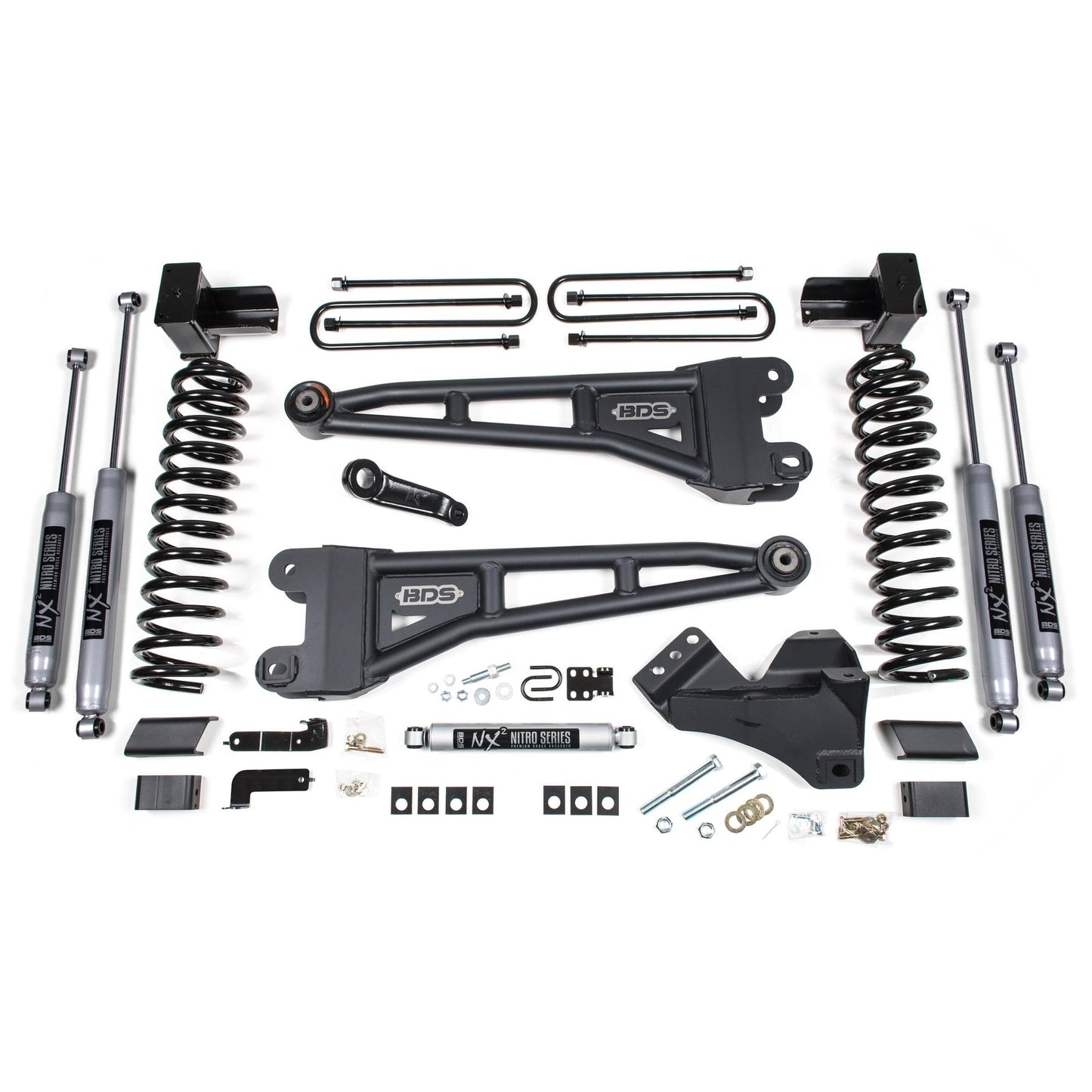 BDS Suspension | 5 Inch Lift Kit w/ Radius Arm Ford F250/F350 Super Duty 23-24 4WD Diesel 5 Inch Block with 3 Leaf Main NX2 Nitro | BDS2203H