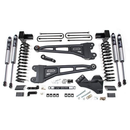 BDS Suspension | 5 Inch Lift Kit w/ Radius Arm Ford F250/F350 Super Duty 23-24 4WD Gas 5 Inch Block with 3 Leaf Main Fox 2.0 Performance | BDS2204FS
