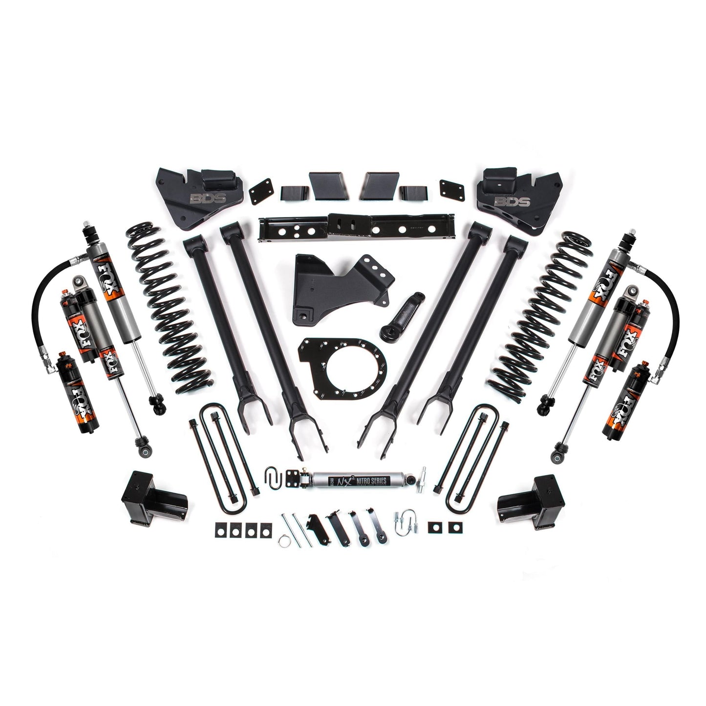 BDS Suspension | 6 Inch Lift Kit w/ 4-Link Ford F350 Super Duty DRW 20-22 4WD Diesel Fox 2.5 Performance Elite Shocks | BDS2218FPE