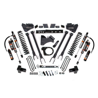 BDS Suspension | 6 Inch Lift Kit 4-Link Conversion Ford F250/F350 Super Duty 17-19 4WD Diesel 5 Inch Block W/2 Leaf Main Fox 2.5 Performance Elite Shocks | BDS2224FPE