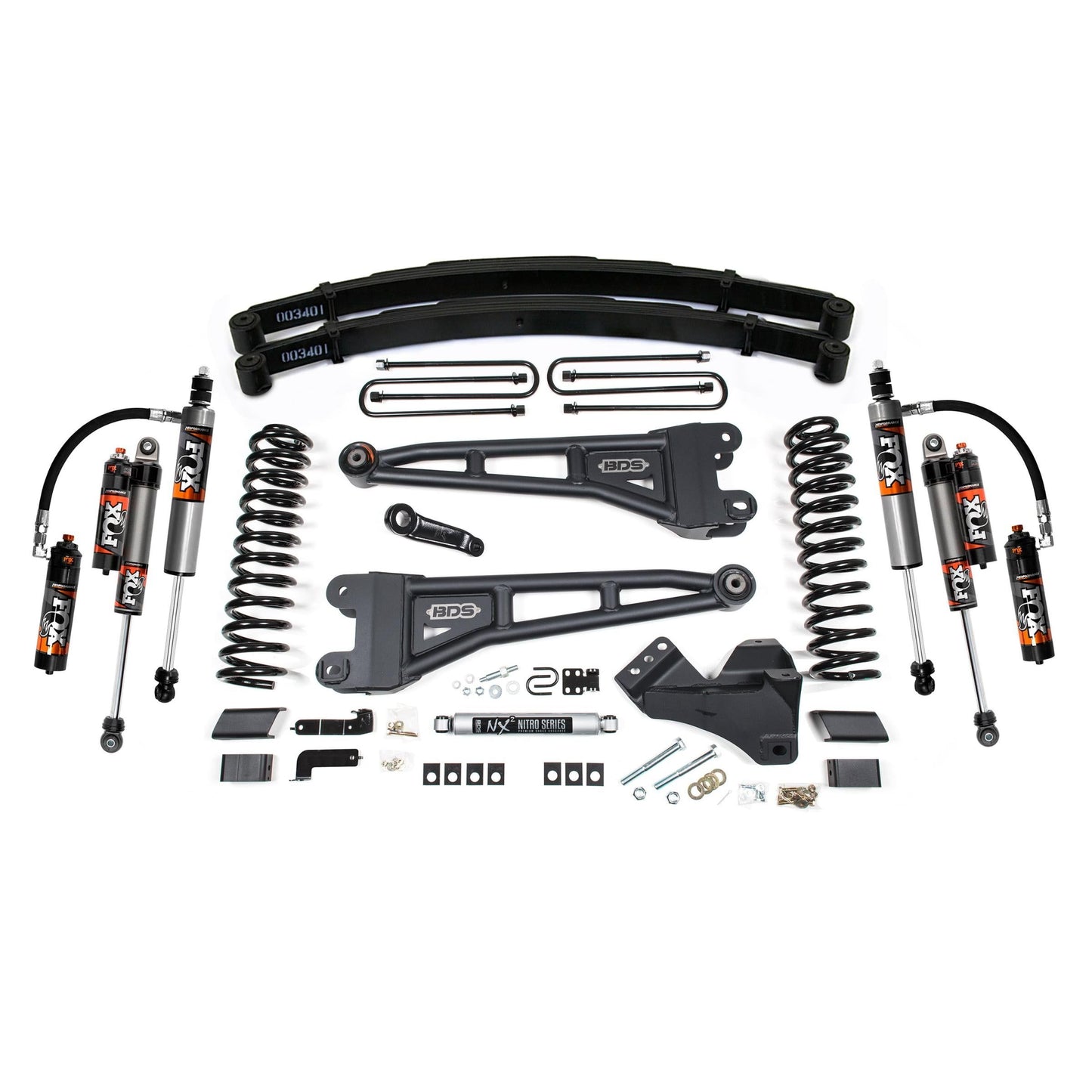 BDS Suspension | 4 Inch Lift Kit w/ Radius Arm Ford F250/F350 Super Duty 17-19 4WD Diesel Leaf Springs Fox 2.5 Performance Elite Shocks | BDS2233FPE