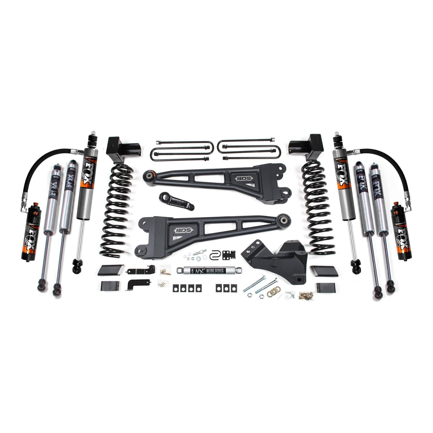 BDS Suspension | 5 Inch Lift Kit w/ Radius Arm Ford F250/F350 Super Duty 23-24 4WD Gas 5 Inch Block with 2 Leaf Main Fox 2.5 Performance Elite | BDS2243FPE
