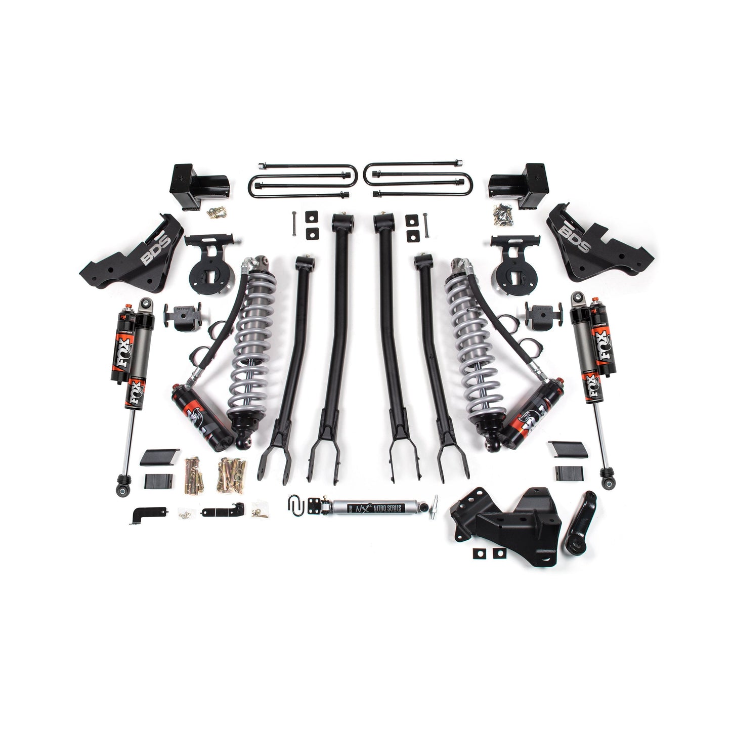 BDS Suspension 5" lift kit components for 23-26 Super Duty Diesel with FOX shocks