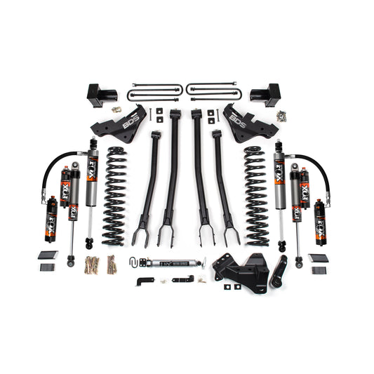 BDS Suspension 5" 4-Link Lift Kit With Leaf Springs And Fox 2.5 Performance Series Hto Shocks