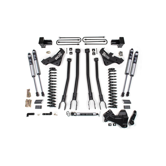 BDS Suspension 5" 4-Link Lift Kit components for 23-26 Super Duty Diesel with NX2 Nitro Shocks
