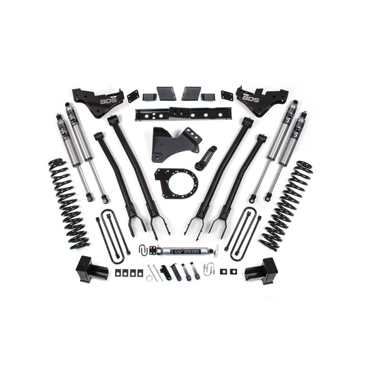 BDS Suspension lift kit components for 2023-2026 Super Duty Diesel with Fox 2.5 shocks.