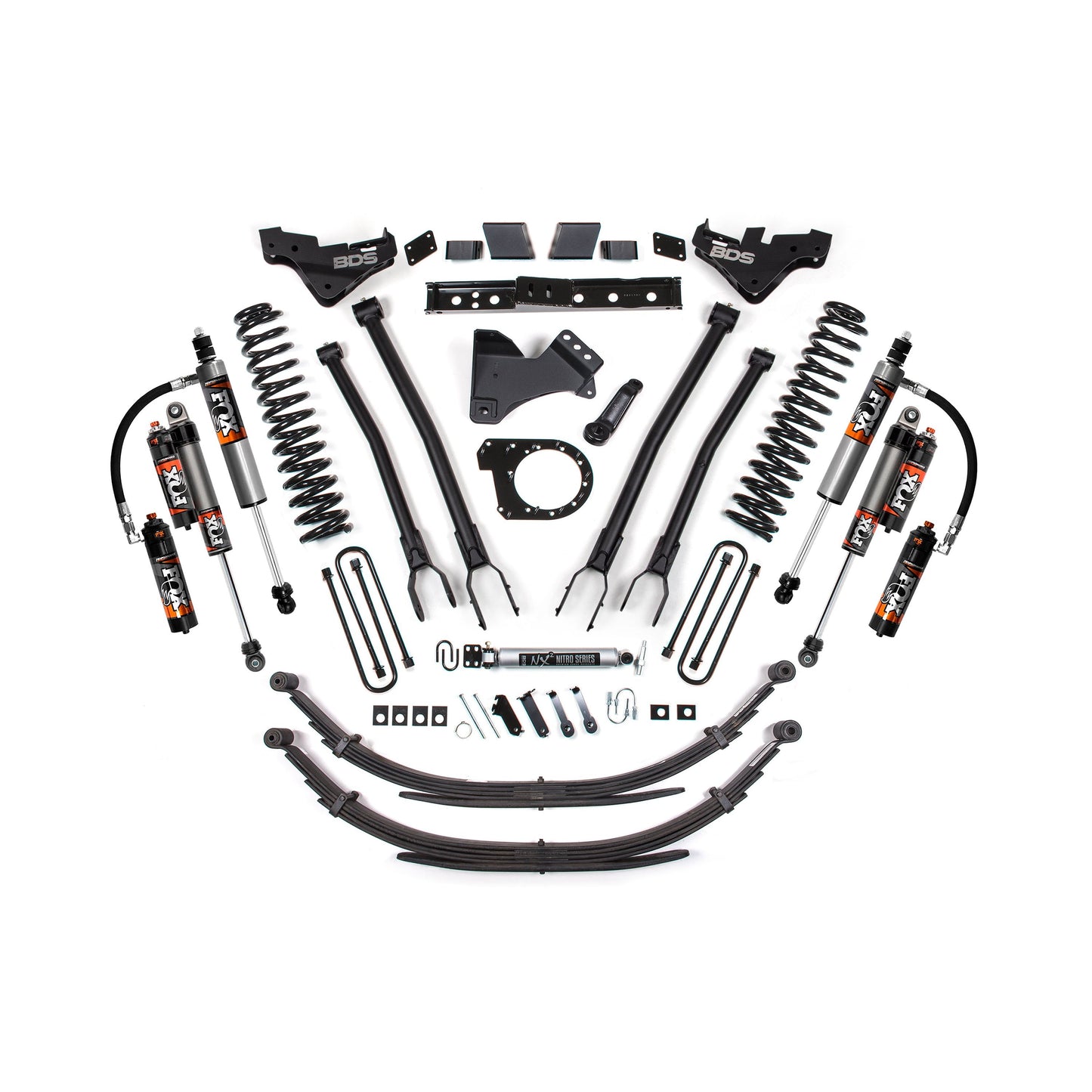 BDS Suspension 7" 4-Link Lift Kit with Leaf Springs for 23-26 F-250/F-350 Diesel