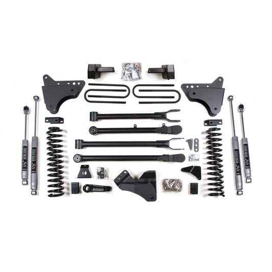 BDS Suspension | 6 Inch Lift Kit w/ 4-Link Ford F250/F350 Super Duty 05-07 4WD Gas Leaf Springs NX2 Nitro | BDS342H