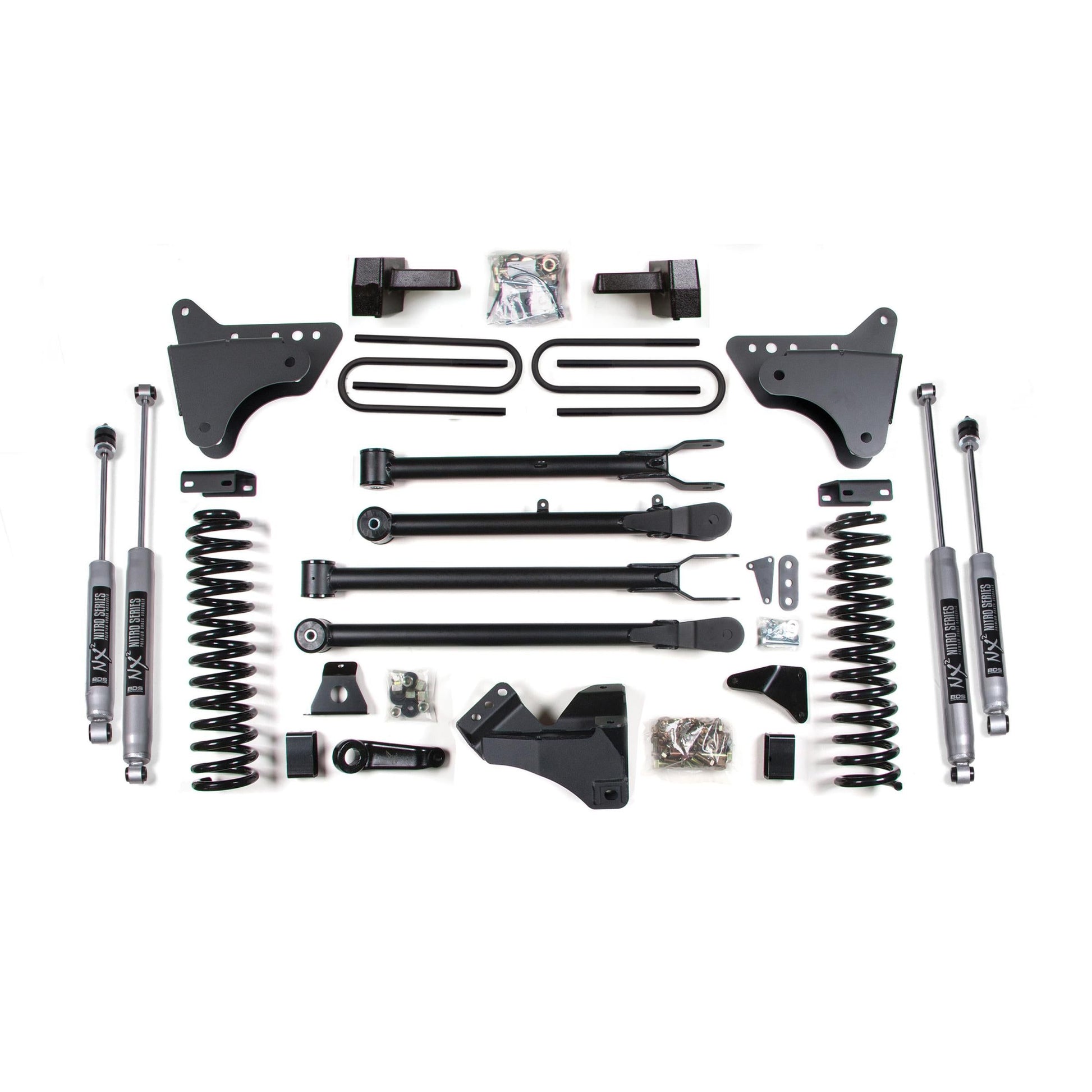 BDS Suspension 4 Inch Lift Kit w/ 4-Link Ford F250/F350 Super Duty 05-07 4WD Diesel Block Kit