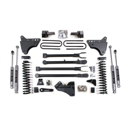 BDS Suspension 4 Inch Lift Kit w/ 4-Link Ford F250/F350 Super Duty 05-07 4WD Diesel Block Kit