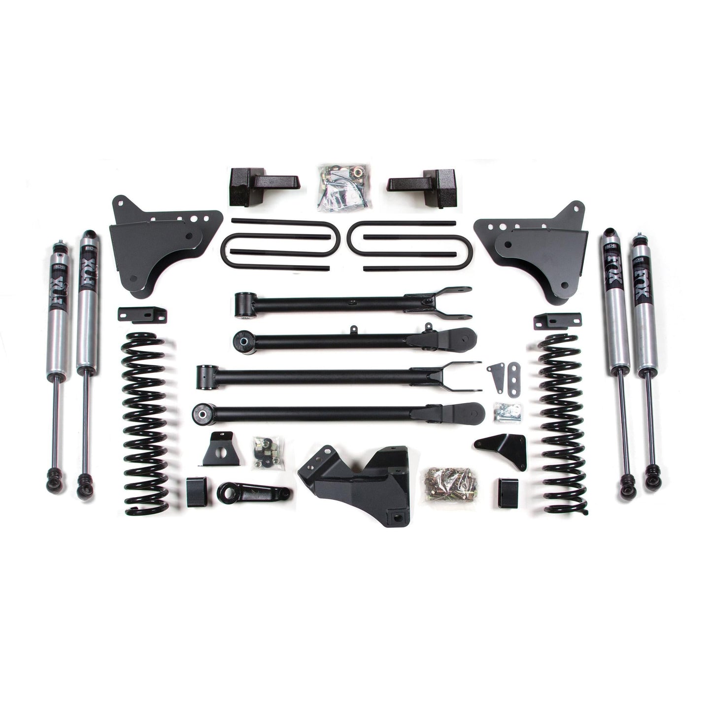 BDS Suspension 6 Inch Lift Kit w/ 4-Link Ford F250/F350 Super Duty 05-07 4WD Diesel components