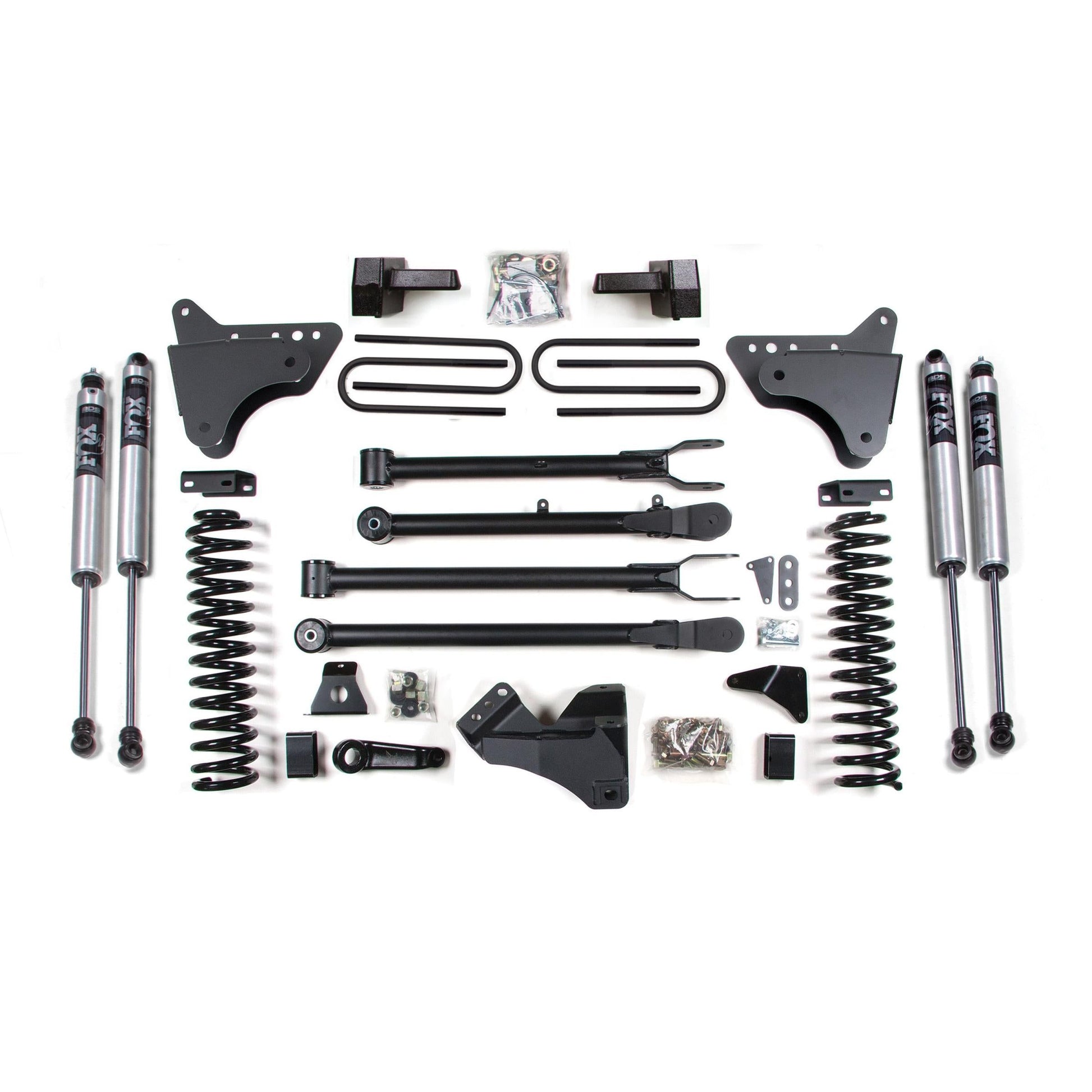 BDS Suspension 6 Inch Lift Kit w/ 4-Link Ford F250/F350 Super Duty 05-07 4WD Diesel components