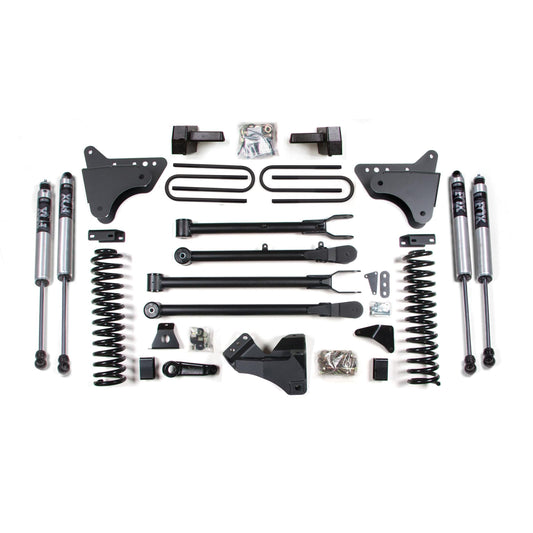 BDS Suspension | 6 Inch Lift Kit w/ 4-Link Ford F250/F350 Super Duty 05-07 4WD Diesel 5 Inch Block With Overload FOX 2.0 Performance | BDS352FS