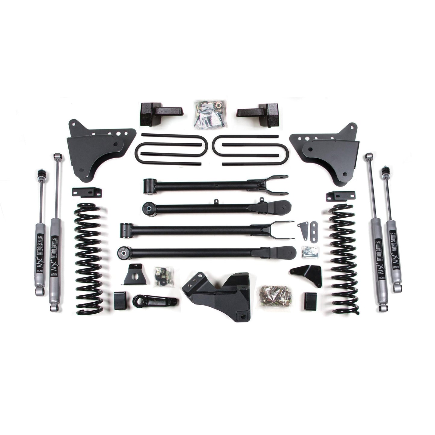BDS Suspension | 6 Inch Lift Kit w/ 4-Link Ford F250/F350 Super Duty 05-07 4WD Diesel 5 Inch Block with Overload NX2 Nitro | BDS352H