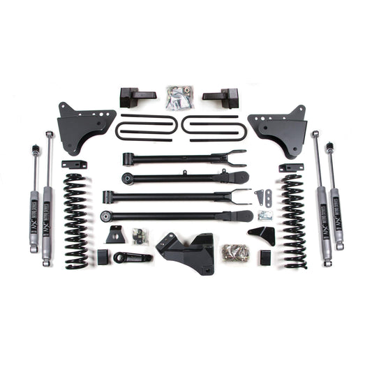 BDS Suspension | 6 Inch Lift Kit w/ 4-Link Ford F250/F350 Super Duty 05-07 4WD Diesel 5 Inch Block with Overload NX2 Nitro | BDS352H