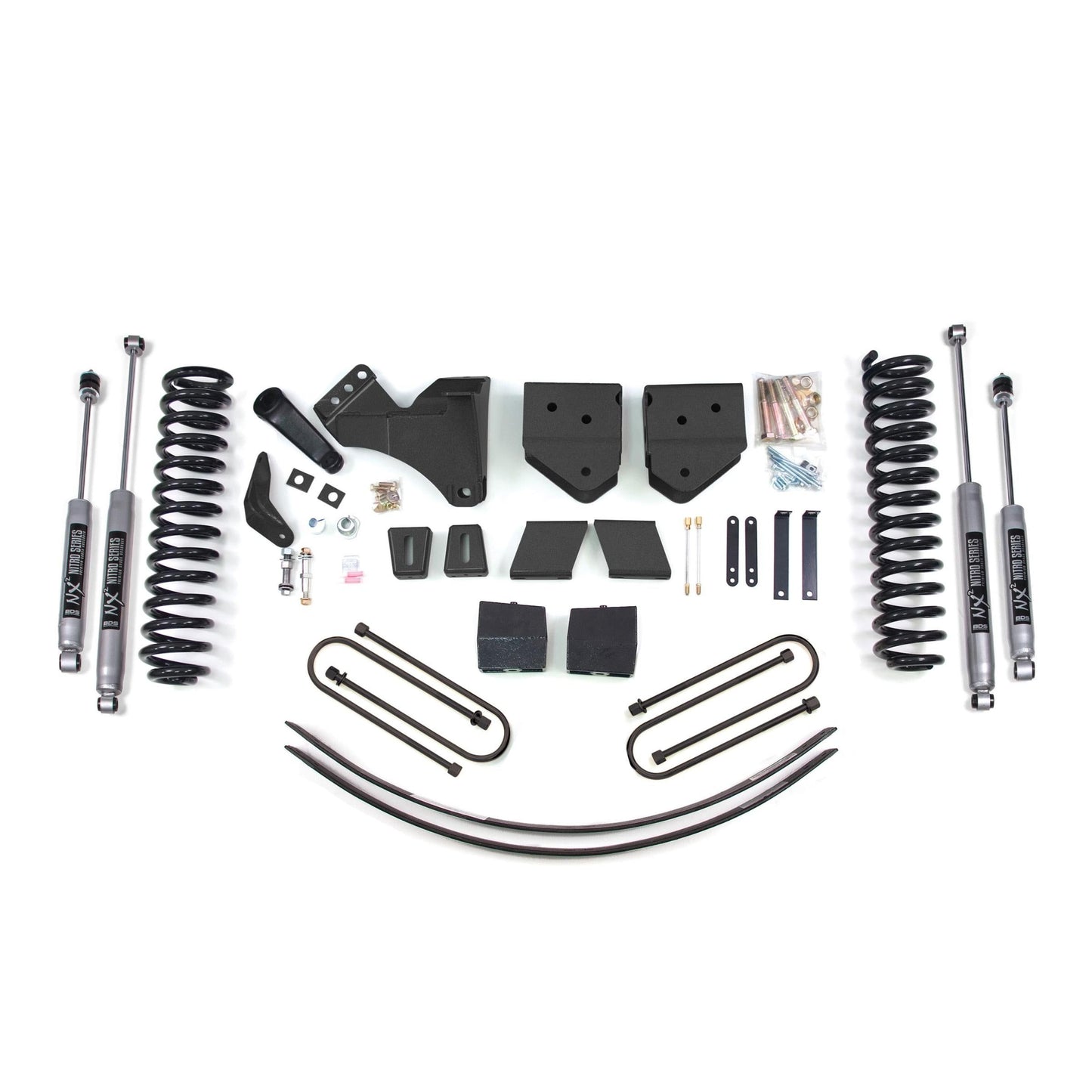 BDS Suspension | 6 Inch Lift Kit Ford F250/F350 Super Duty 05-07 4WD Diesel 3 Inch Block Plus Add A Leaf With Overload NX2 Nitro | BDS354H
