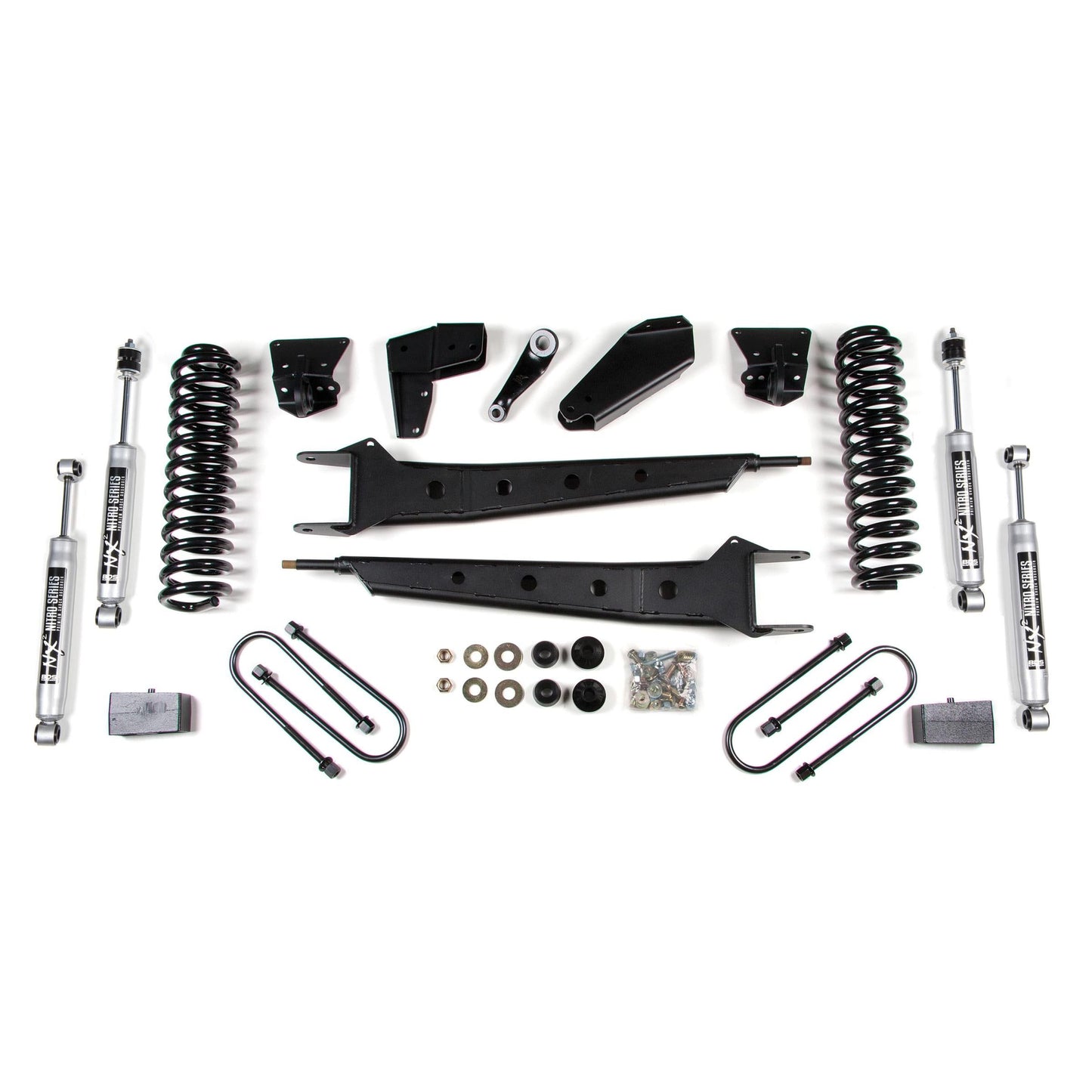BDS Suspension | 4 Inch Lift Kit w/ Radius Arm Ford F150/Bronco 80-96 4WD Leaf Springs NX2 Nitro | BDS365H