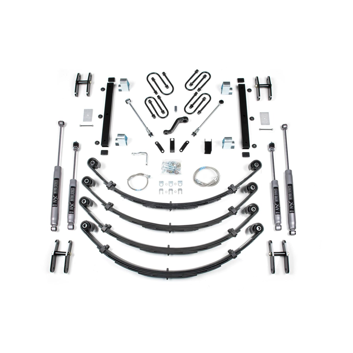 BDS Suspension | 4.5 Inch Lift Kit Jeep Wrangler YJ 87-95 Light Duty Leaf Springs NX2 Nitro | BDS411H