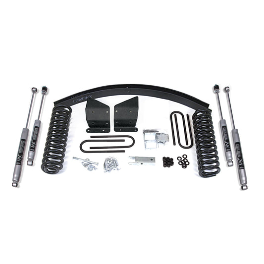 BDS Suspension | 4 Inch Lift Kit Ford Bronco 78-79 4WD Staggered Front Shock Block Kit and Add A Leaf NX2 Nitro | BDS522H
