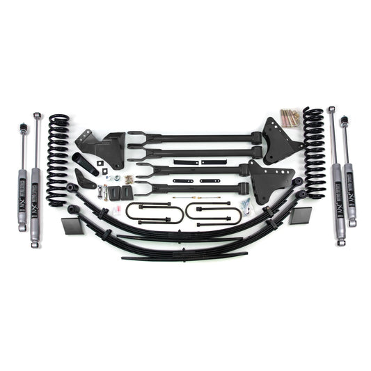 BDS Suspension | 6 Inch Lift Kit w/ 4-Link Ford F250/F350 Super Duty 08-10 4WD Diesel Block With Factory Overload NX2 Nitro | BDS561H