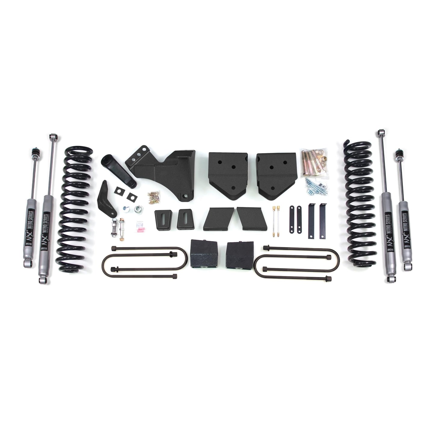 BDS Suspension | 6 Inch Lift Kit Ford F250/F350 Super Duty 08-10 4WD Gas Block With Factory Overload NX2 Nitro | BDS563H
