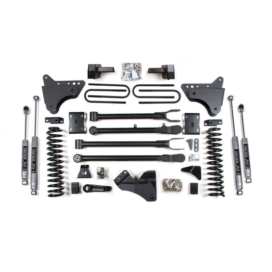 BDS Suspension | 4 Inch Lift Kit w/ 4-Link Ford F250/F350 Super Duty 11-16 4WD Diesel Leaf Springs NX2 Nitro | BDS593H