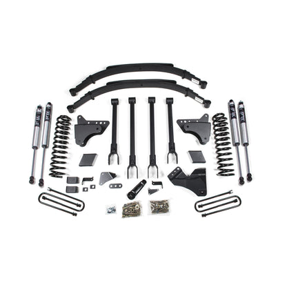 BDS Suspension | 6 Inch Lift Kit w/ 4-Link Ford F250/F350 Super Duty 11-16 4WD Diesel 2 Inch Rear Blocks NX2 Nitro | BDS596H