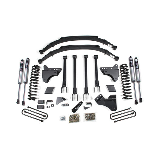 BDS Suspension | 6 Inch Lift Kit w/ 4-Link Ford F250/F350 Super Duty 11-16 4WD Diesel 3 Inch Rear Blocks NX2 Nitro | BDS597H