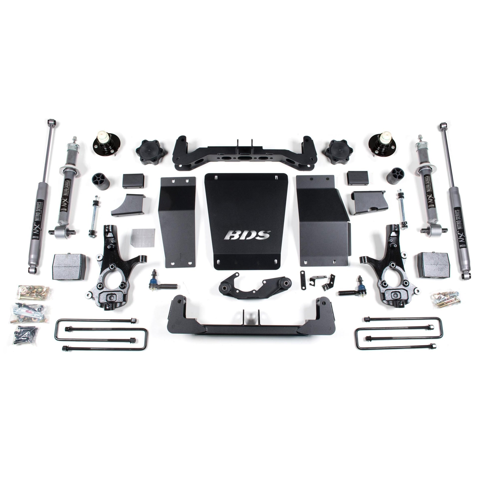 BDS Suspension lift kit components for 2014-2018 Silverado/Sierra 1500 with 6-inch lift.