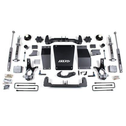 BDS Suspension lift kit components for 2014-2018 Silverado/Sierra 1500 with 6-inch lift.