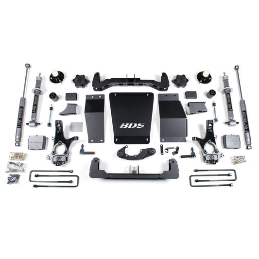 BDS Suspension | 6 Inch Lift Kit Silverado/Sierra 1500 14-18 4WD Aluminum / Stamped Steel Control Arm Leaf Springs FOX 2.0 Performance | BDS718FS
