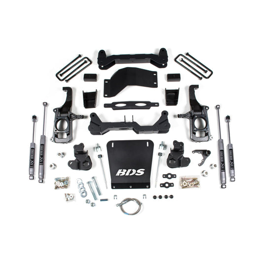 BDS Suspension | 4.5 Inch Lift Kit Silverado/Sierra 2500HD/3500HD 11-19 2 Inch Block Without Overload FOX 2.0 Performance | BDS719FS