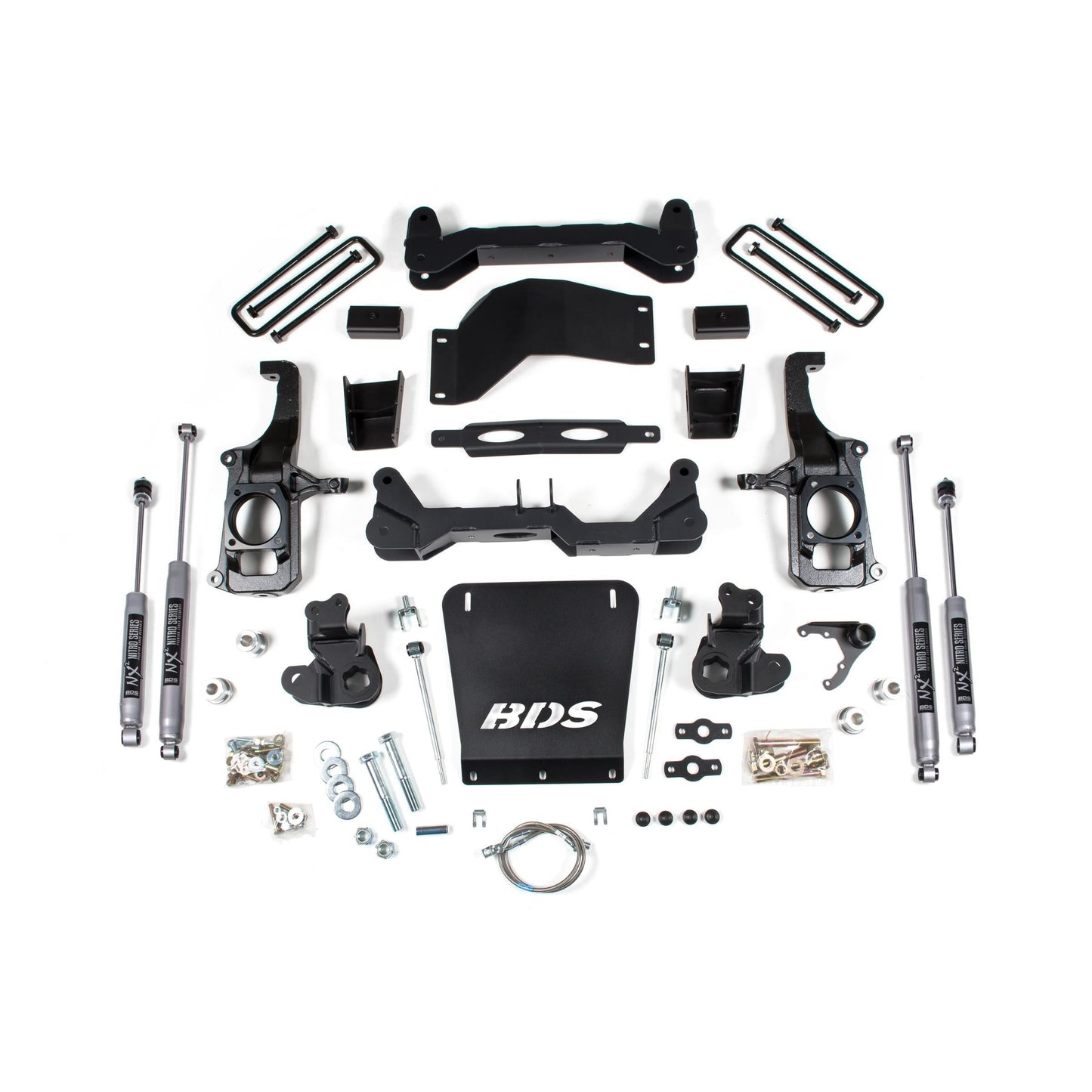 BDS Suspension | 4.5 Inch Lift Kit Silverado/Sierra 2500HD/3500HD 11-19 2 Inch Block Without Overload NX2 Nitro | BDS719H
