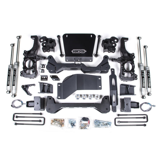 BDS Suspension | 6.5 Inch Lift Kit Silverado/Sierra 2500HD/3500HD 20-24 4WD 5 Inch Block Without Overload FOX 2.0 Performance | BDS753FS