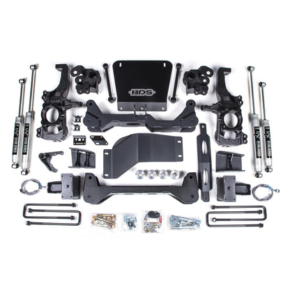 BDS Suspension | 6.5 Inch Lift Kit Silverado/Sierra 2500HD/3500HD 20-24 4WD 5 Inch Block With Overload FOX 2.0 Performance | BDS756FS