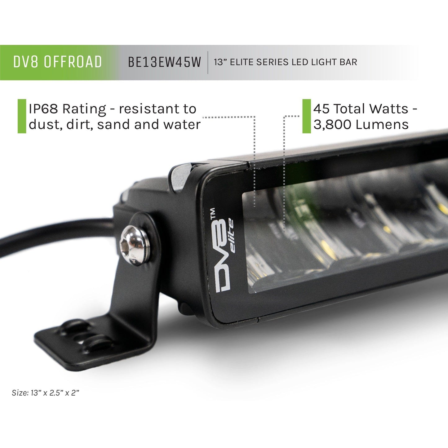 DV8 OFF-ROAD | 13 Inch Elite Series Led Light Bar  | BE13EW45W