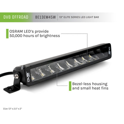 DV8 OFF-ROAD | 13 Inch Elite Series Led Light Bar  | BE13EW45W