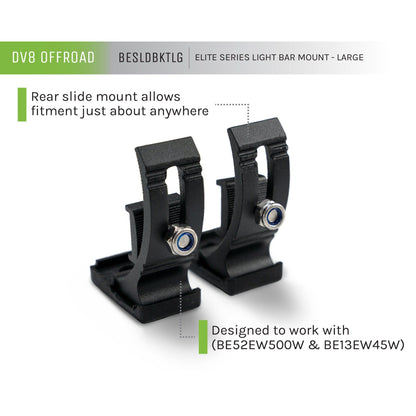 DV8 OFF-ROAD | Elite Series Light Bar Mount Large  | BESLDBKTLG