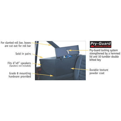 TUFFY Security Lockbox Set/Speaker And Storage for 1976-1986 Jeep CJ7 / 1987-1991 Jeep Wrangler YJ